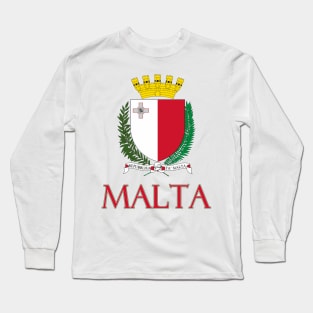 Malta - Coat of Arms Design Long Sleeve T-Shirt